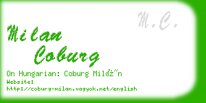 milan coburg business card